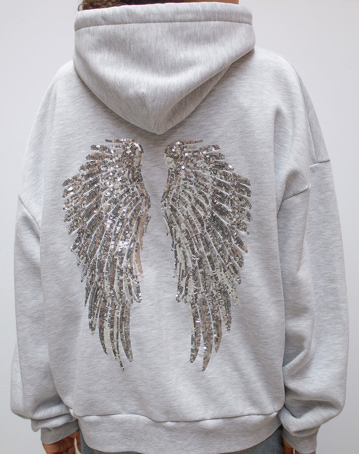 Sweatshirt mit Paillettenflügeln