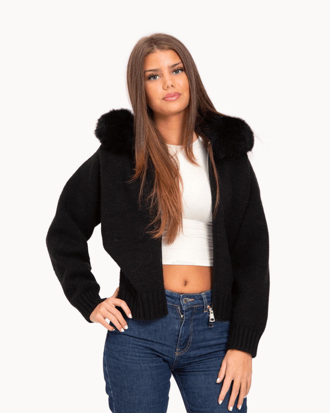 Nisa Fur Cardigan